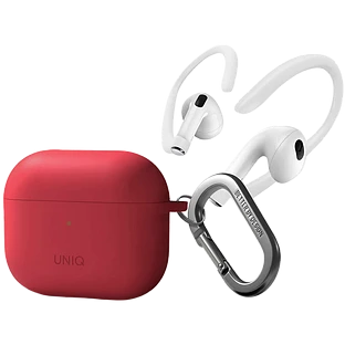 Чехол Uniq для Airpods 3 NEXO Liquid silicone +carabin +Sports ear hooks Coral