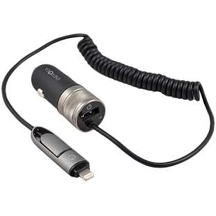 Автомобильный адаптер ENERGEA USB Type A/MicroUSB + Lightning