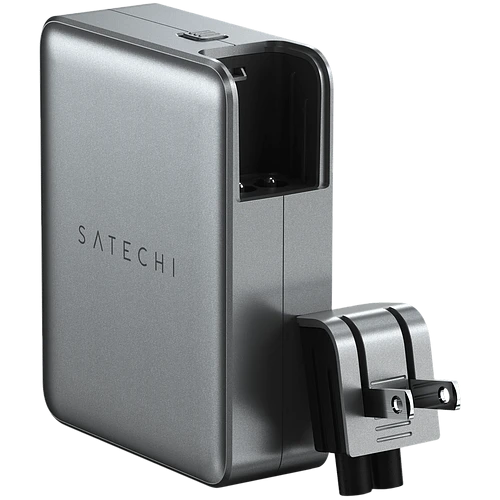 Сетевое зарядное устройство Satechi 145W USB-C 4-Port GAN Travel Charger. Цвет: серый космос