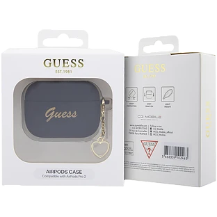 Чехол GUESS Silicone Script logo  Чёрный для AirPods Pro (Gen2)
