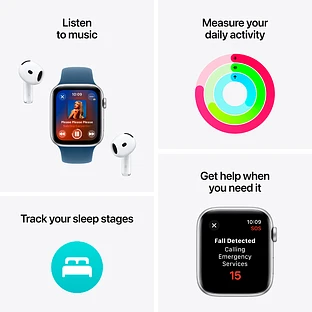 Apple Watch SE GPS Gen.2 (2024)  Спортивный ремешок Starlight, M/L, 44мм, Starlight