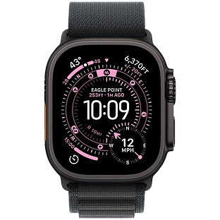 Apple Watch Ultra 3, GPS + Cellular, 49mm, Black Titanium Case with Black Alpine Loop - M