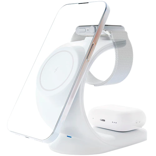 Беспроводное зарядное устройство VLP Powerstand 3 in 1 для Apple, белое