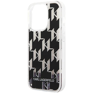 Lagerfeld для iPhone 14 Pro чехол Liquid Glitter Monogram Hard Black