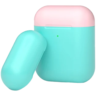 Чехол DEPPA Two-color Силиконовый  Mint/Pink для AirPods (Gen1/2)