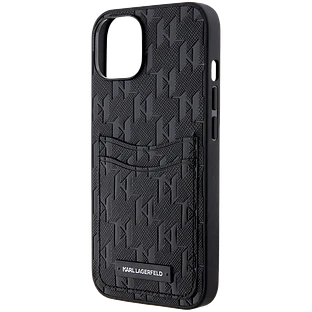 Lagerfeld для iPhone 14 чехол PU Saffiano Monogram with Cardslot Hard Black