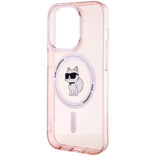 Lagerfeld для iPhone 15 Pro чехол PC/TPU NFT Choupette Hard Pink (MagSafe)