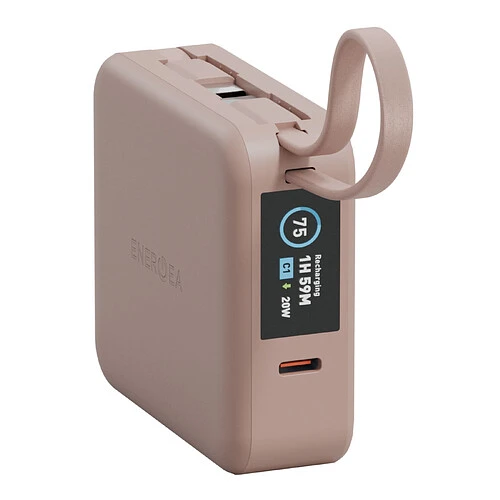 Аккумулятор внешний Energea MagPac MINI Plus, 10000 mAh Magnetic wireless 15W + С 20W +2 C cables and Display Pink