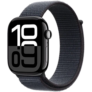 Apple Watch Series 10 GPS 46mm Jet Black Aluminum Case with Ink Sport Loop