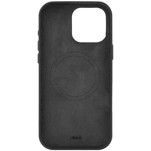 Чехол защитный uBear Capital Case для iPhone 16 Pro Max, натуральная кожа, MagSafe совместимый, черный