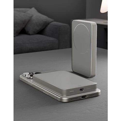 Аккумулятор внешний VLP Diamond Energy MagSafe, Qi2, 10000 mAh, USB-C, натуральный титан