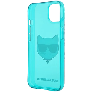 Чехол Lagerfeld для iPhone 13 mini TPU FLUO Choupette Hard Transp Blue