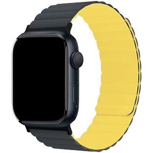 Ремешок uBear Mode для Apple Watch M/L (42, 44, 45, 49 мм), силиконовый, серый/жёлтый