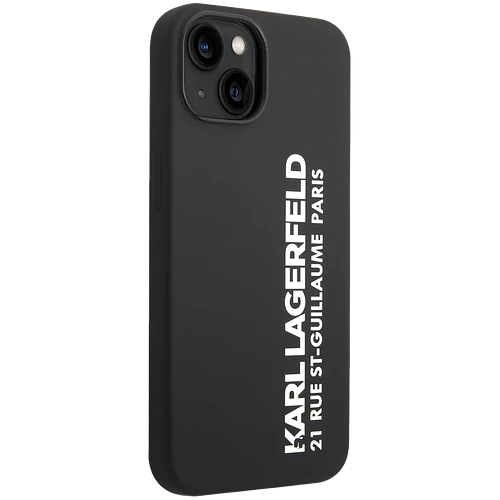 Lagerfeld для iPhone 14 чехол Liquid silicone RSG Elongated logo Hard Black