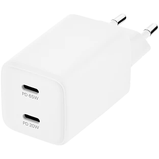 Cетевое зарядное устройство uBear Bridge USB-C, 65 Вт, GaN + Super Fast Charging, белый