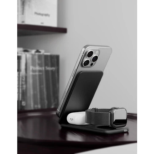 Беспроводное зарядное устройство VLP Alum Power Pro Qi2 для Apple, черный титан