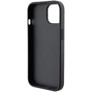 Чехол LAGERFELD GripStand PU Saffiano NFT Karl & Choupette metal Hard Чёрный для iPhone 15
