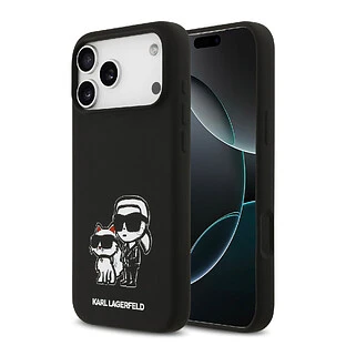 Чехол KARL LAGERFELD для iPhone 17 Pro Liquid Silicone Sketch Karl & Choupette Hard Black (MagSafe)