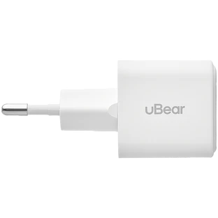 Cетевое зарядное устройство uBear Bridge USB-C, 20 Вт, GaN, белый
