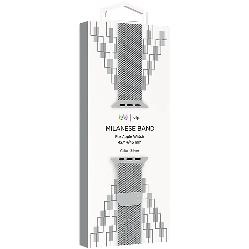 Ремешок из нержавеющей стали VLP для Apple Watch 42/44/45, cеребристый