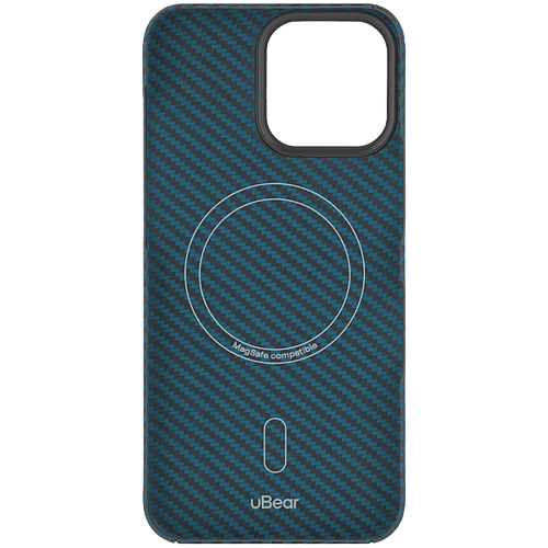 Чехол защитный uBear Supreme Case для iPhone 16 Pro Max, ультратонкий, материал Кевлар, MagSafe совместимый, синий