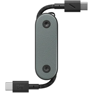 POCK-C-GRN-NP POCKET CABLE -C TO C -SLATE GREEN, брелок с зарядным кабелем, зеленый