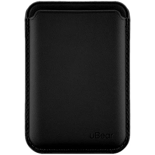 Магнитный кардхолдер uBear Leather Shell, натуральная кожа, черный