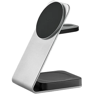 Беспроводное зарядное устройство uBear Level Pro, 25Вт, MagSafe совместимое, цвет: серебро