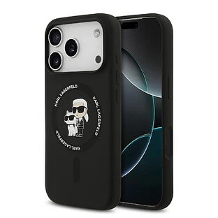 Чехол KARL LAGERFELD для iPhone 17 Pro Max Liquid Silicone NFT Karl & Choupette Hard Black (MagSafe)