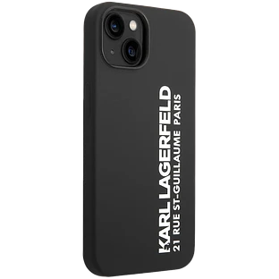 Lagerfeld для iPhone 14 чехол Liquid silicone RSG Elongated logo Hard Black
