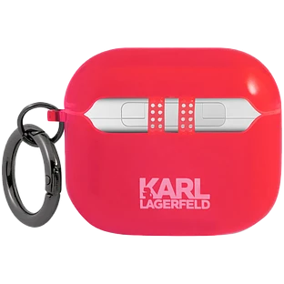 Чехол Lagerfeld для Airpods 3 TPU FLUO with ring Choupette Transp Pink