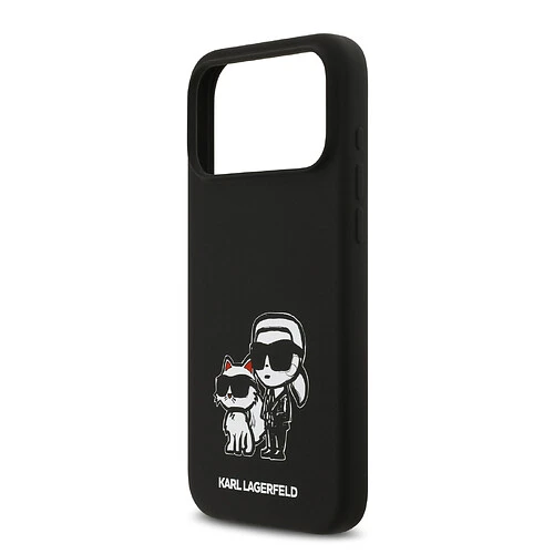 Чехол KARL LAGERFELD для iPhone 17 Pro Liquid Silicone Sketch Karl & Choupette Hard Black (MagSafe)