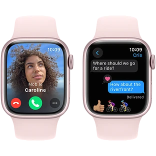 Apple Watch Series 9 GPS, 41 мм, корпус - розовый, спортивный ремешок розового цвета S/M