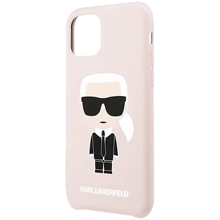 Чехол Lagerfeld для iPhone 11 Liquid silicone Iconic Karl Hard Pink