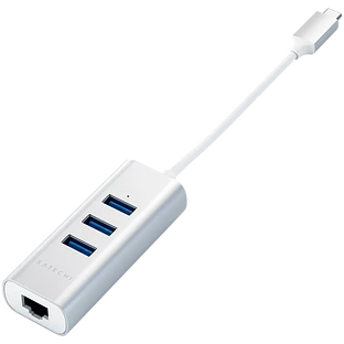 Хаб Satechi Type-C 2-in-1 USB Hub with Ethernet, Silver