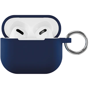 Чехол силиконовый VLP для AirPods 3 (2021),с кольцом, Soft Touch, темно-синий