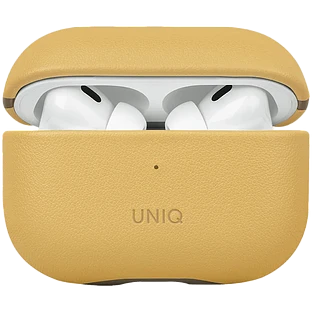 Uniq для Airpods Pro 2 чехол Lyden DS Leatherette with handstrap Canary Yellow/Flint Grey