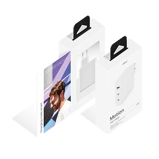 Сетевое зарядное устройство uBear Motion 140 Вт, 3 порта (2хUSB-C, 1хUSB-A), GaN + Super Fast Charging 2.0