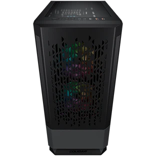 Корпус COUGAR GAMING Midi Tower,  ATX, 7 слотов, USB 2.0, Аудио разъем, USB 3.0, Защитное антивандальное закаленное стекло, Power Button, Reset Button, Светодиодный индикатор, PSU optional, Window, Поддержка системы жидкостного охлаждения, RGB LED, Вентил