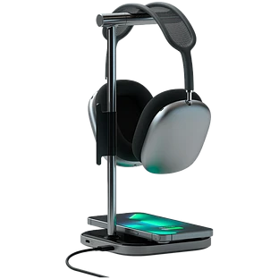 Подставка для наушников с беспроводной зарядкой Satechi 2-in-1, 7,5 Вт, Серый космос