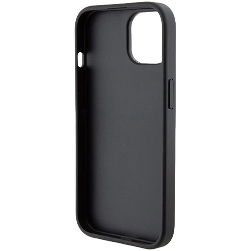 Чехол LAGERFELD GripStand PU Saffiano NFT Karl & Choupette metal Hard Чёрный для iPhone 15