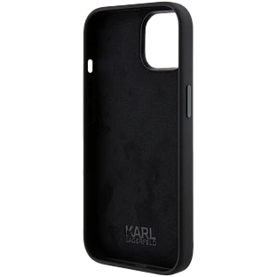 Lagerfeld для iPhone 15 чехол Liquid silicone NFT Choupette Hard Black