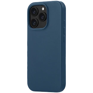 Чехол защитный uBear Capital Case для iPhone 16 Pro, натуральная кожа, MagSafe совместимый, синий