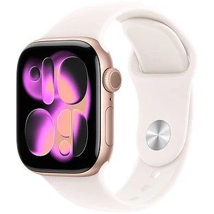 Apple Watch Series 11, GPS, 46mm, Rose Gold Aluminium Case with Light Blush Sport Band - M/L