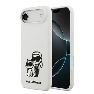 Чехол KARL LAGERFELD для iPhone Air Liquid Silicone Sketch Karl & Choupette Hard White (MagSafe)