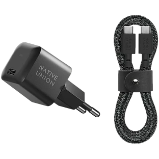 FAST30-CC-BKCOS-EU FAST GAN CHARGER 30W с кабелем USB-C/USB-C , ЗСУ 30W, цвет: черный