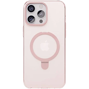 Чехол защитный  vlp  Ring Case с MagSafe подставкой для iPhone 15 ProMax  розовый