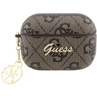 Чехол GUESS PU leather 4G  Коричневый для AirPods Pro (Gen2)