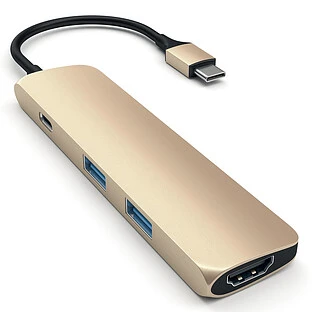 Адаптер Satechi Type-C Slim Multi-Port Adapter 4K, Gold