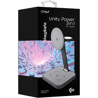 Беспроводное зарядное устройство VLP Unity Power 3 in 1 для Apple, серый космос